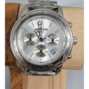 Revo Mens Chronograph Watch 7" Stainless Steel Day Window 10 ATM 41MM RV1021